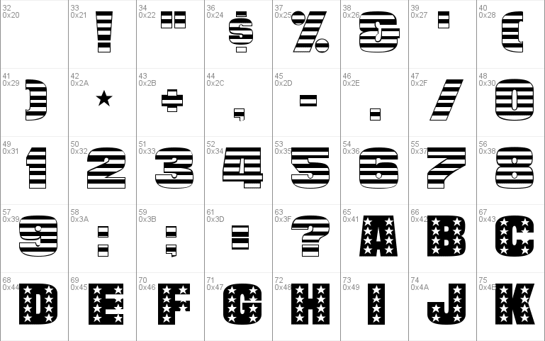 Stars And Stripes Font