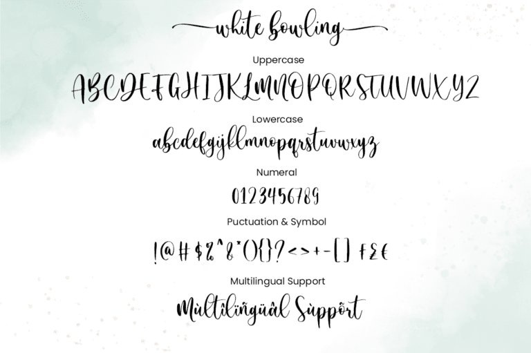 White Bowling Calligraphy Font 9
