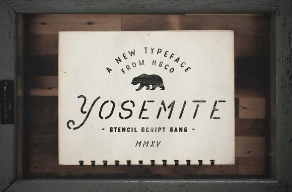 Yosemite Stencil Script San Font
