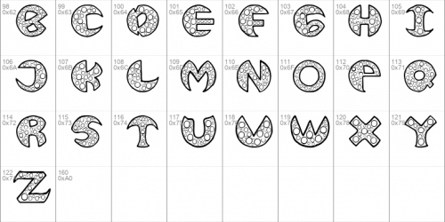 BUBBLE IN TEXT font 1
