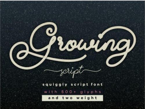 Growing Handwritten Font