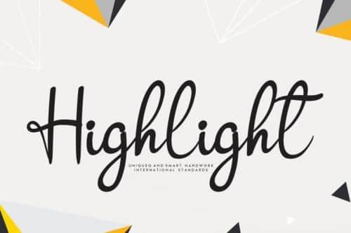 Highlight Script Font