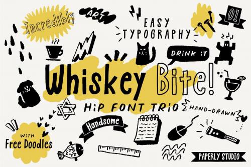 Whiskey Bite Hip Font Trio