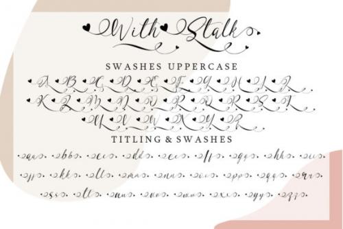 With Stalk Calligraphy Font 6