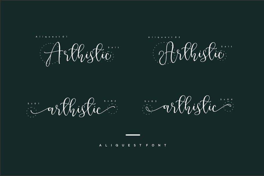 Aliquest Script Font 3