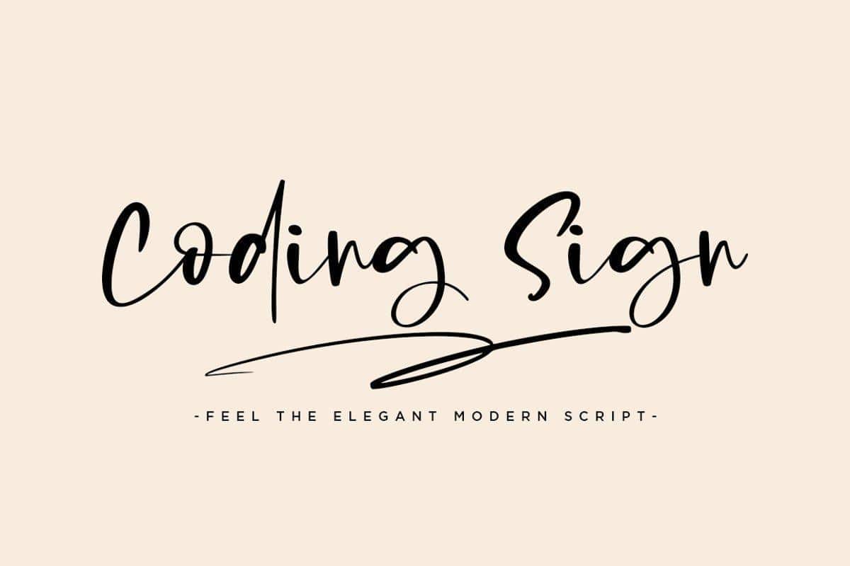 Coding Sign Handwritten Bounce Script Font