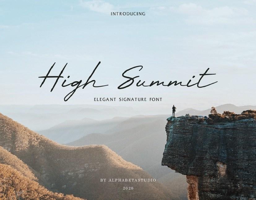 High Summit Signature Font