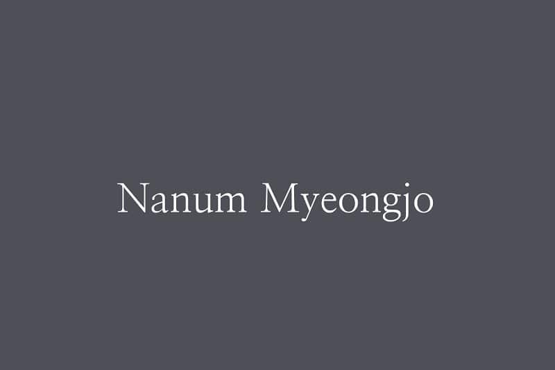 Nanum Myeongjo Serif Font Family