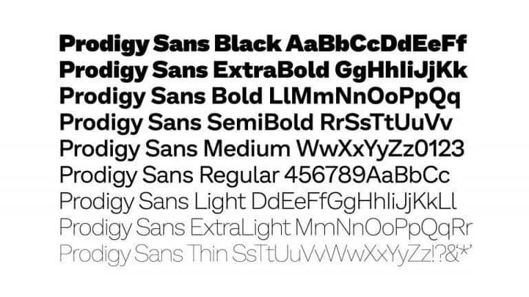 Prodigy Free Sans Font Family 2