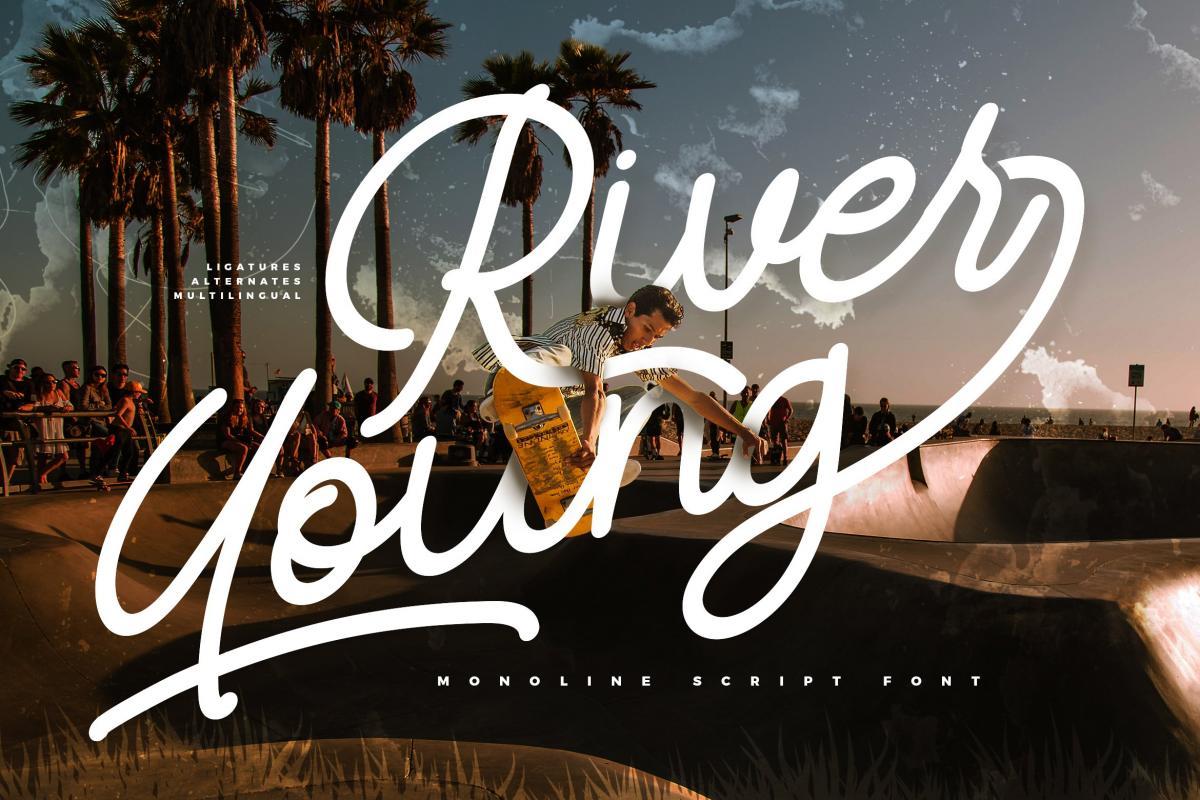 River Young Monoline Script Font 1