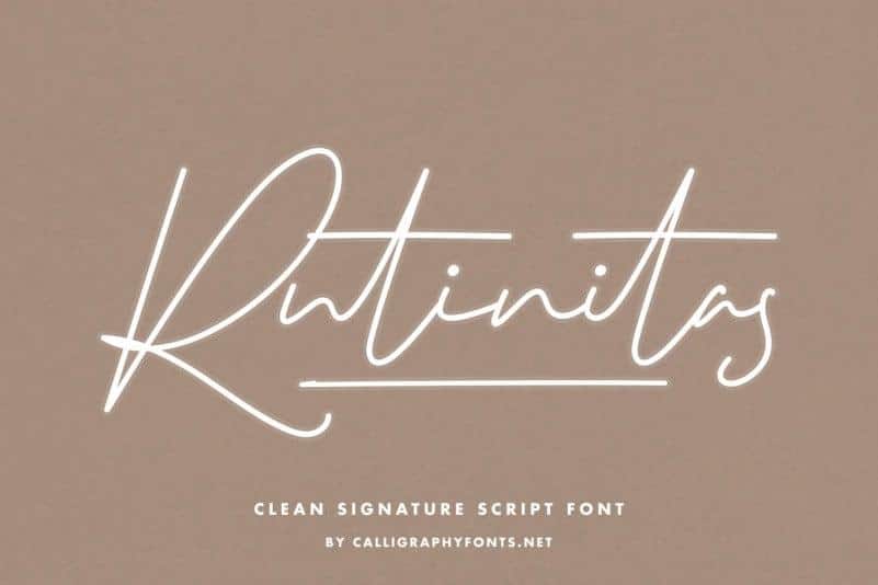 Rutinitas Signature Script Font
