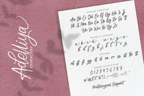 Adelliya Script Font 10