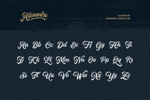 Alevantre Tattoo Bold Script Font 6