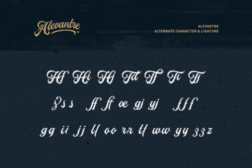 Alevantre Tattoo Bold Script Font 9