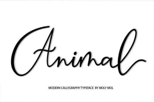 Animal Modern Calligraphy Script Font 3