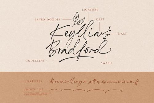 Annette Bradford Ballpoint Signature Script Font 7
