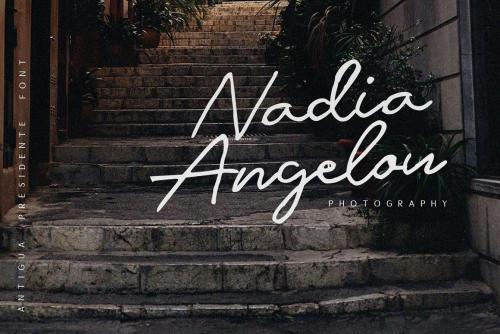 Antigua Presidente Script Font 3
