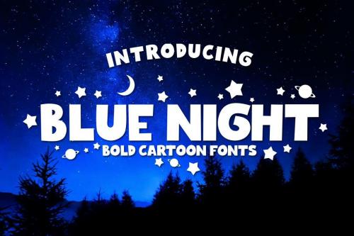 Blue Night Bold Cartoon Font 1