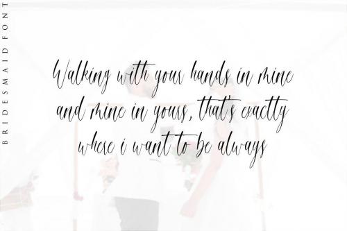 Bridesmaid Calligraphy Script Font 7