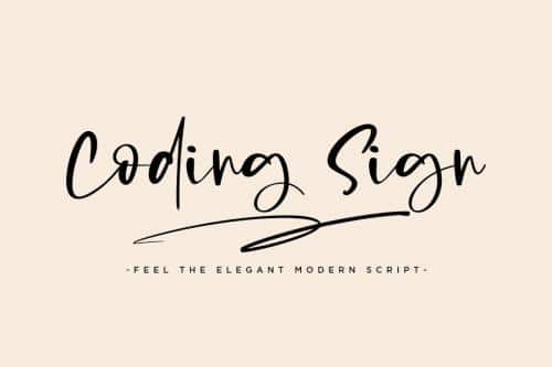 Coding Sign Handwritten Bounce Script Font