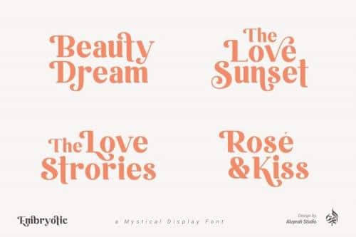 Embryotic Serif Display Font 8