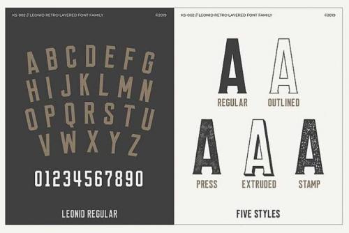 Leonid Retro Layered Font Pack 1