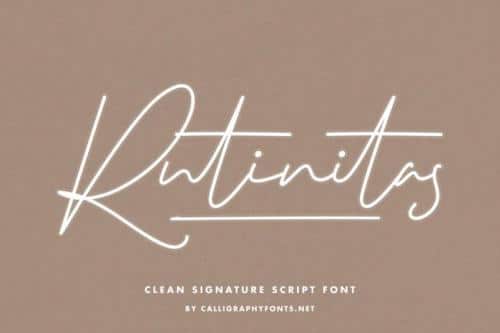 Rutinitas Signature Script Font