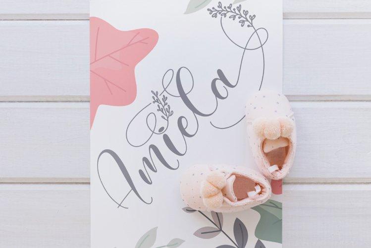 Amiela Flower Calligraphy Script Font 6
