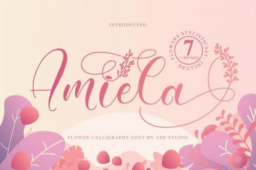 Amiela Flower Calligraphy Script Font