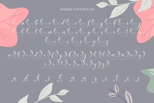 Amiela Flower Calligraphy Script Font 12