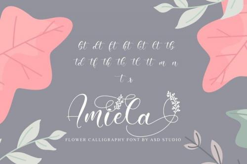 Amiela Flower Calligraphy Script Font 5