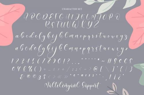 Amiela Flower Calligraphy Script Font 8