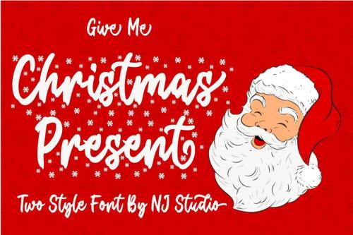 Christmas Present Snow Font 1