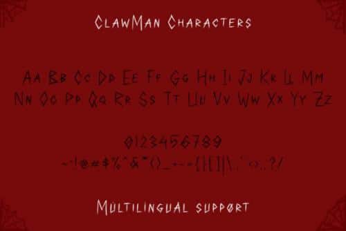 ClawMan Font 6