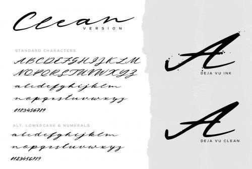 Deja Vu Handwritten Ink Font 14