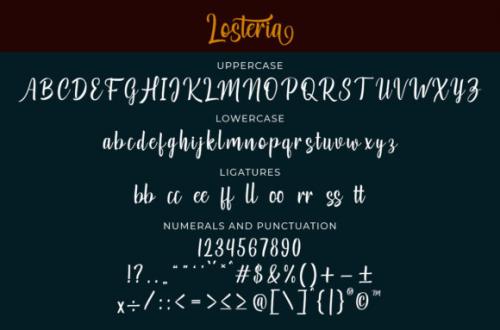 Losteria Script Font 8