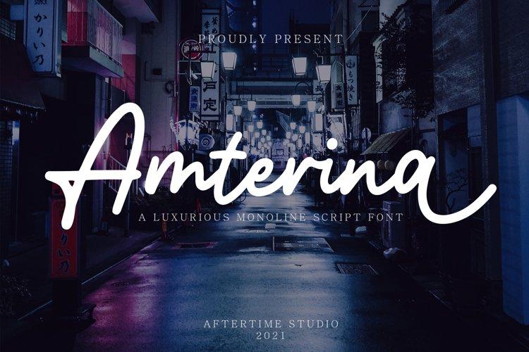 Amterina Monoline Script Font 1