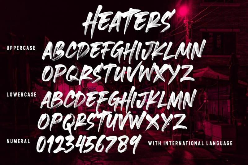 Heaters Brush Font 1