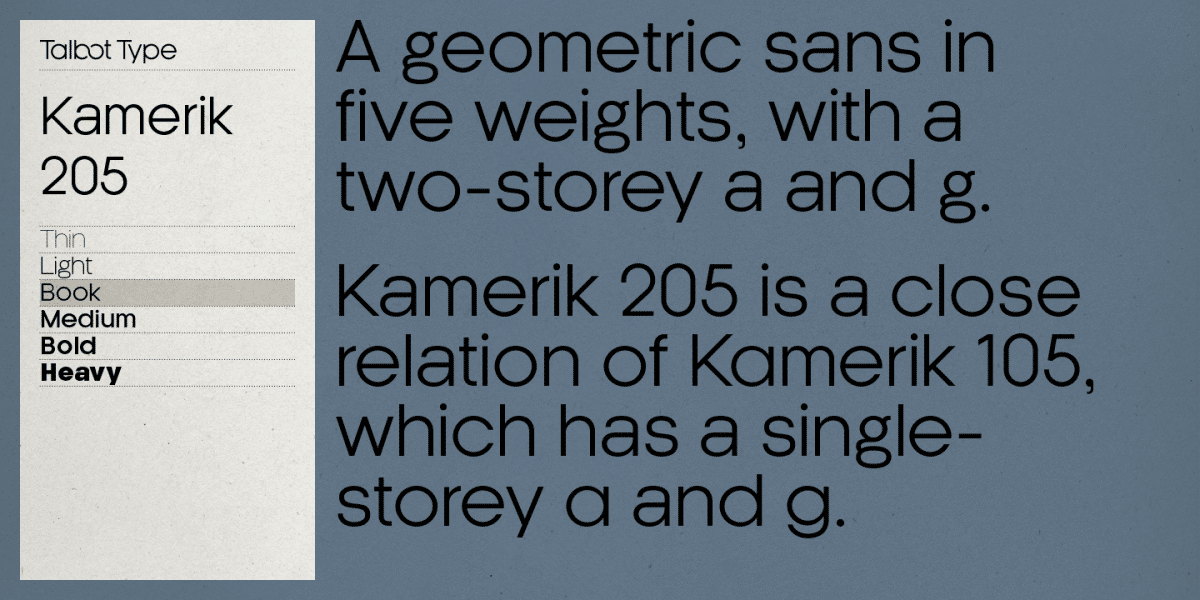 Kamerik 205 Font 3