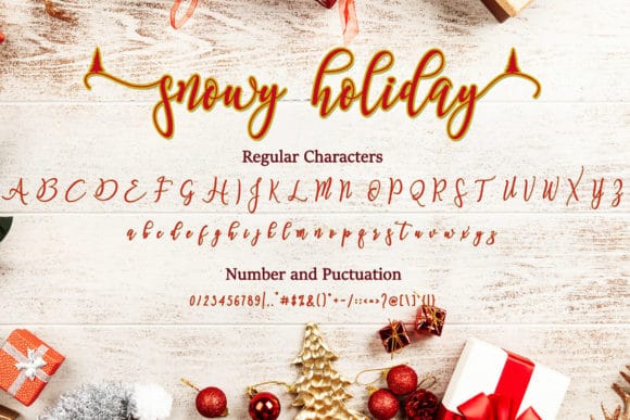 Snowy Holiday Calligraphy Font 8