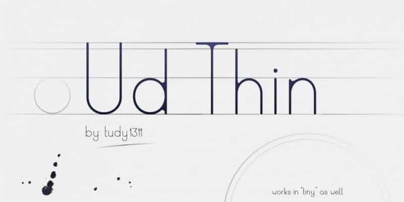 Ud Thin Sans Serif Font
