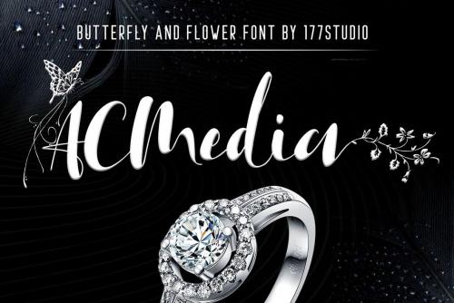 Acmedia Butterflies and Flowers Font 1
