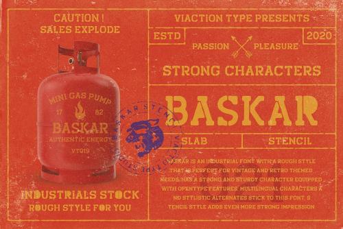 Baskar Stencil Display Font 1