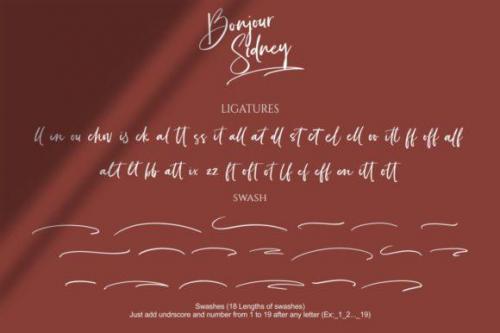 Bonjour Sidney Calligraphy Font 11