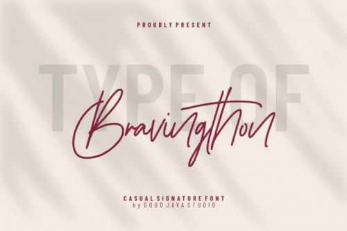 Bravingthon Signature Font