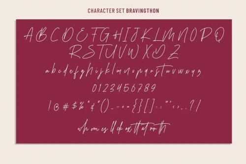 Bravingthon Signature Font 8