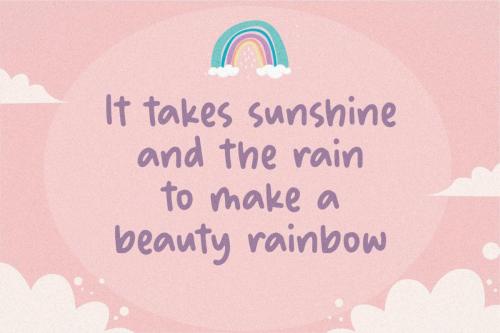 Bubble Rainbow Handbrushed Font 4