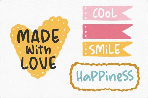 Bubble Rainbow Handbrushed Font 5