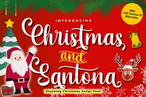 Christmas And Santona Script Font 1