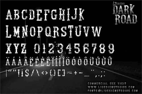Dark Road Font 1